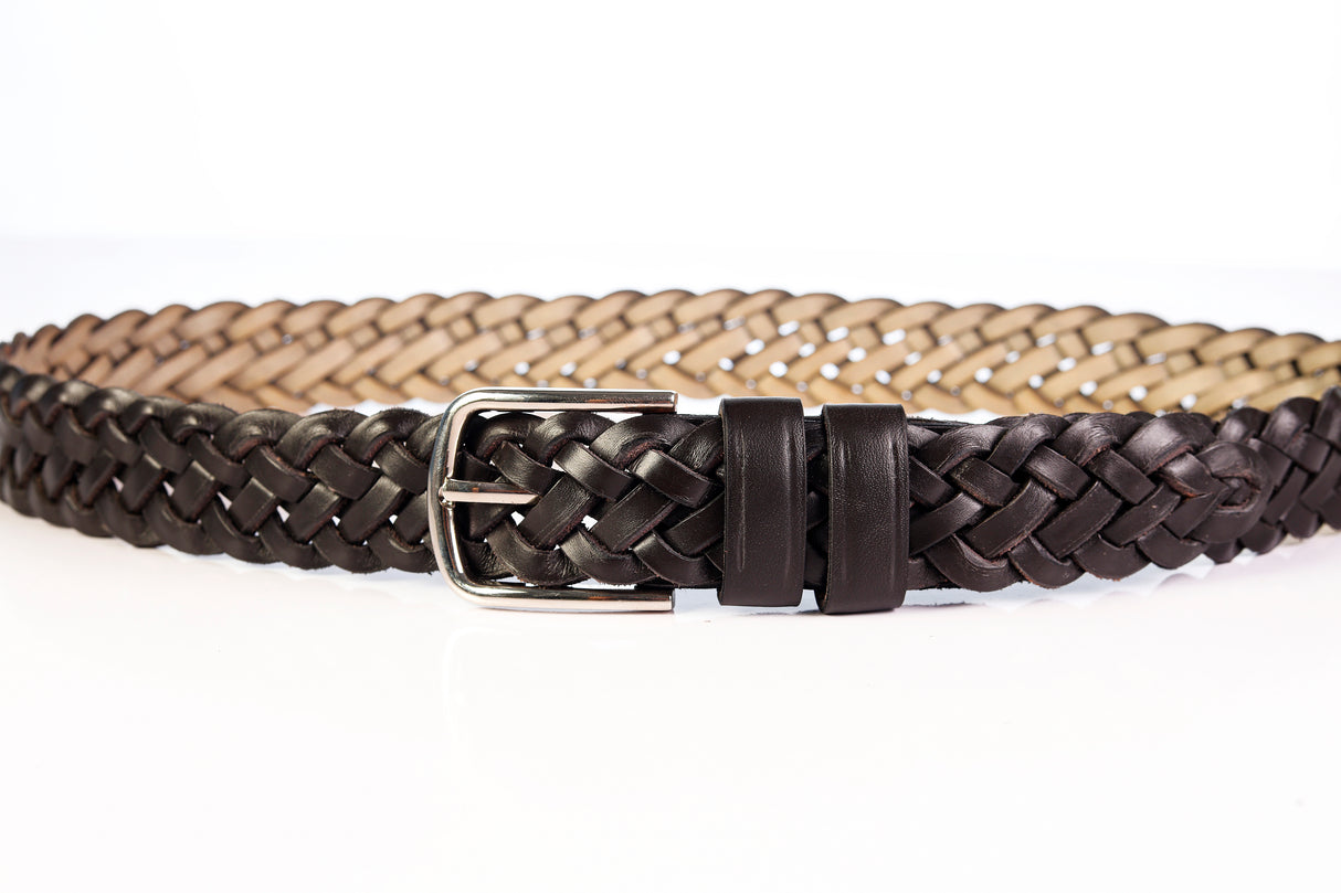 Casper Woven Leather Mens Belt