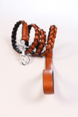 Trace Woven Leather Dog Leash